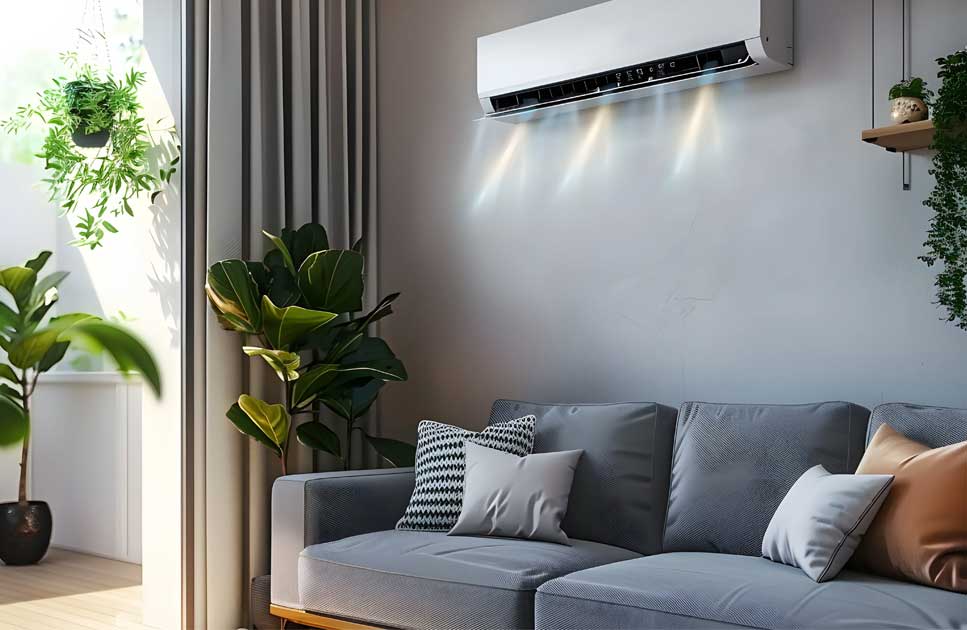 Heat pump on lounge wall