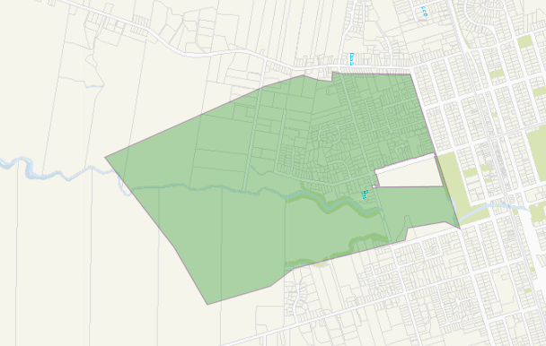 Map of gas survey area in Stratford